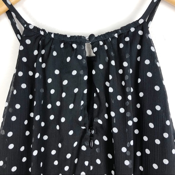 WHBM High Low Polka Dot Black Dress Size 16 - Picture 6 of 8